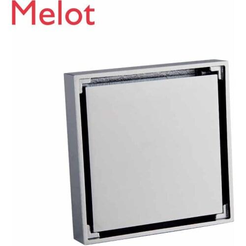 Square Invisible Long Floor Drain Copper Black Hidden Copper Self-Sealing Floor Drain