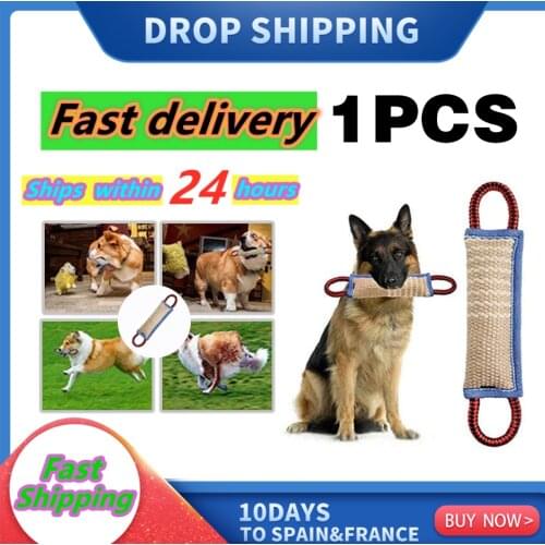 Bite-resistant Linen Dog Training Stick Bite Stick Outdoor Playing Strong Handle Stick Portable Chewing Bite Toy