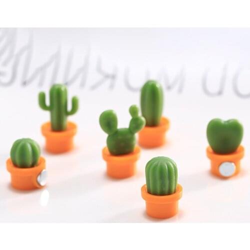 Cactuses Shape Refrigerator Magnetic Stickers 3D Succulent Potted Plant Home Decor Photo Office Message Accessories B1
