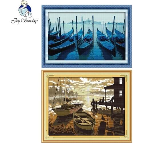 Sailing series DIY needlework crafts 11CT14CT printed pattern Cross Stitch kit DMC fabric counted on canvas Embroidery set decor