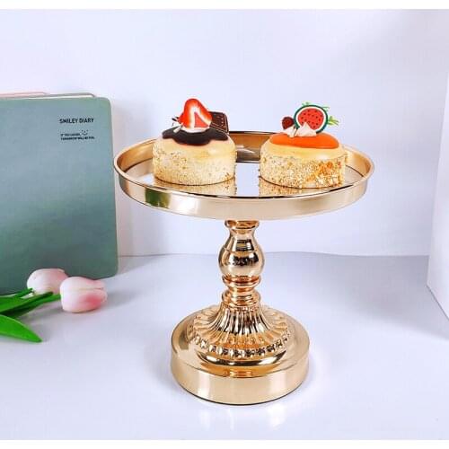 Gold plating Crystal Cake Stand set Dessert Tray Mirror Surface Wedding cupcake stand Decorative Candlestick