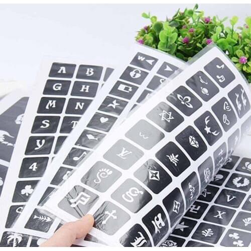 1 Book Semi Permanent 635 Paterns Tattoo Template Album Body Art Cream Cone Tattoo Stencils For Makeup Airbrush Painting Card