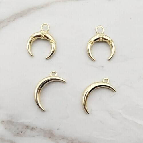 10pcs Gold Alloy Simple Semicircle Moon Charms DIY Making Earrings Necklace Jewelry Accessories New Fashion