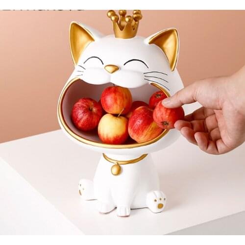 Lucky Cat Statue Sculpture Table Decoration Miniature Modern Bureau Home