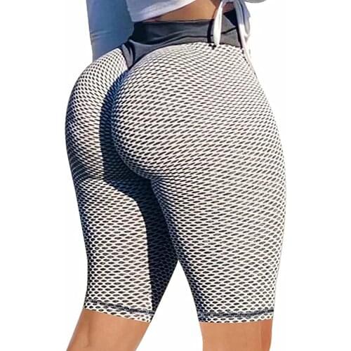 KIWI RATA Women Workout Scrunch Yoga Shorts Peach Butt Lifting High Waist Anti Cellulite Honeycomb Textured Sexy Booty Hot Pants