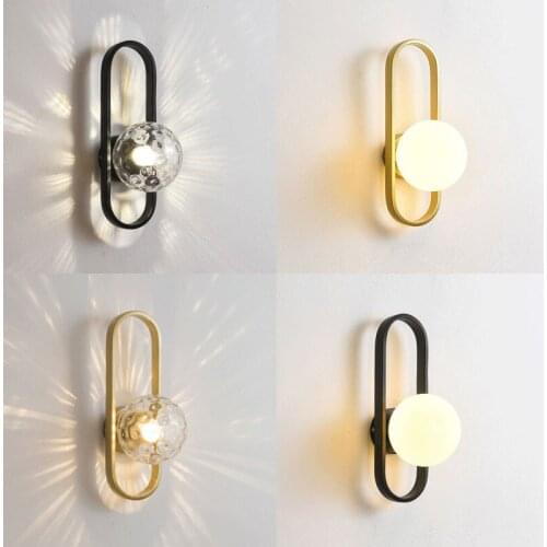 Modern Wall Lamp Led Indoor Moon Wandlamp Bedroom Bedside Aisle Decor Wall Lights Black Gold Modern Home Lighting E27