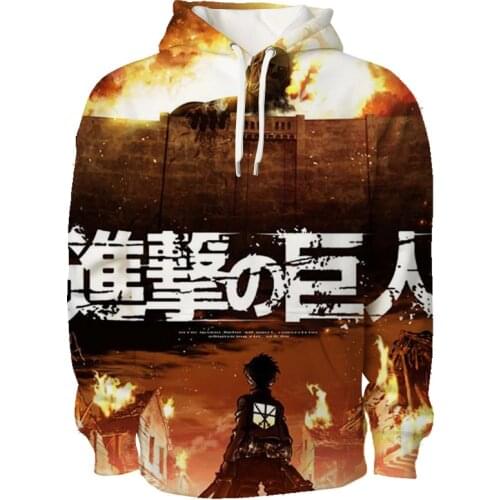 Anime Attack on Titan 3D Printed Hoodie Men Fashion Sweatshirts teens Cotton Casual Hoodies Tops Hip Hop Streetwear Pullover