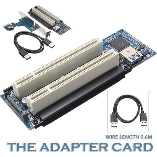 High Quality PCI Express to Dual PCI Adapter Capture Riser Card with USB 3.0 Cable For Windows 2000/XP/Vista