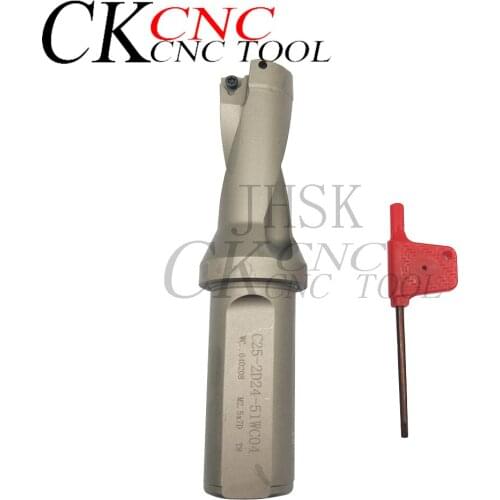 WC Series U Drill Bit Metal Drill Bits 24mm Depth 2D Indexable U Drill Machinery Lathes CNC Water Drill for WCMX04 insert
