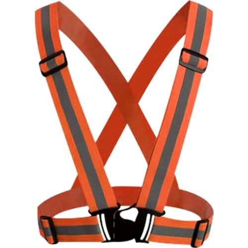 1pc Safety Adjustable Safety Reflective Visibility Striped Vest Jacket Highlight For Night Riding Cycling Sports