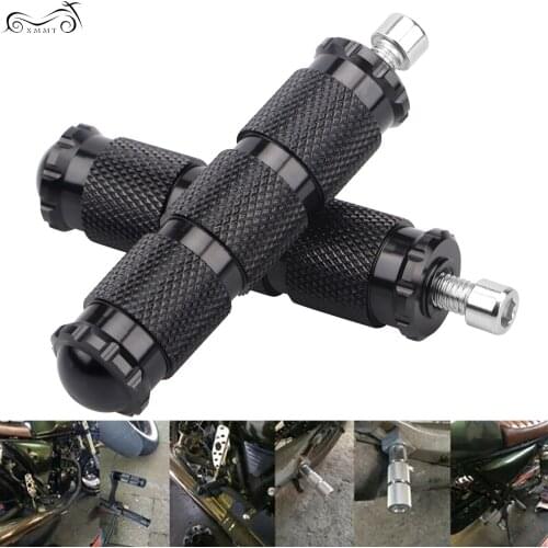 2Pcs Universal Motor Black CNC Racing Bike Footrest Footpegs Foot Rest Pegs Pedals For Honda Yamaha Kawasaki BMW Aprilia