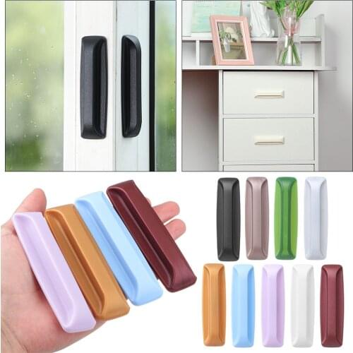 2Pcs Multi-purpose Paste Handles Rectangular Self-adhesive Windows Sliding Door Pulls Wardrobe Cabinet Drawer Furniture Knobs