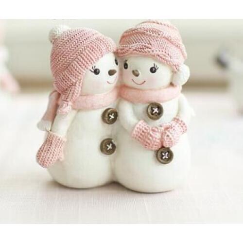 3D baby Mold Christmas couple a pair snowman candle mould silicone soap mold doll christmas gifts cake decorating mold