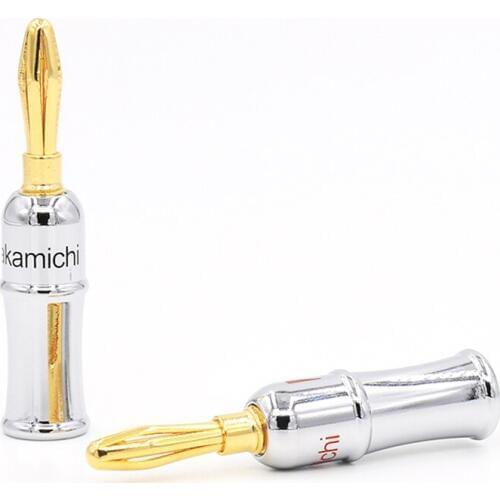 4pieces/ lot hi-end Nakamichi 24K Gold Plated Banana Plug Connector for audio speaker cable