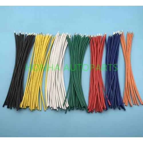 50 pcs UL1007 wire 80 ° 18AWG 15 cm PVC electronic line cable copper wire 300V black yellow white green red blue orange