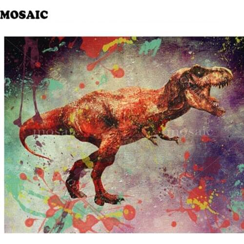 5d diamond,Mosaic Full Square Diamond Embroidery Diamond Painting Cross Stitch Jurassic Park,Dinosaur Home Decor Pattern E375