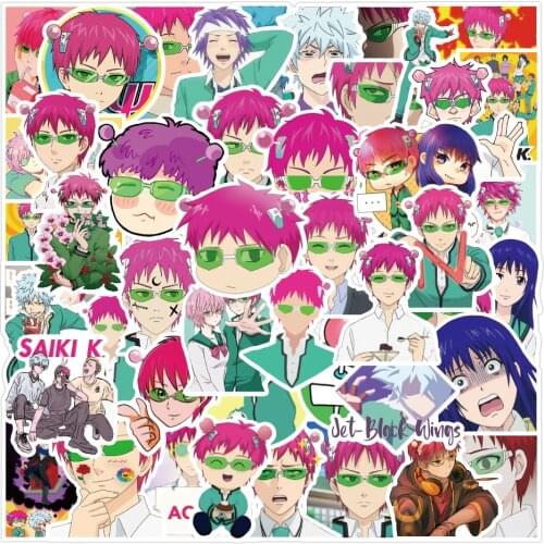 10/30/50PCS Anime Saiki Kusuo Waterproof Stickers Bike Skateboard Guitar Laptop Luggage Classic Cartoon Decals Funny Sticker Toy