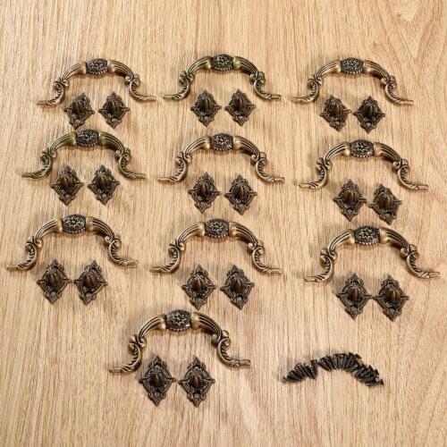 Antique Retro Furniture Handles Cabinet Knobs and Handles Kitchen Drawer Cupboard 85x45mm Pull Handles Furniture Fittings 10pcs