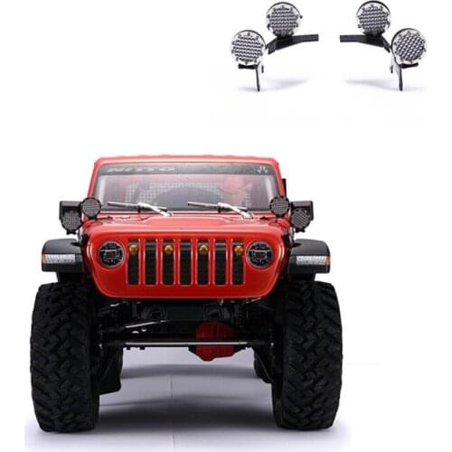DJ RC Car LED Lights Headlights Spotlight for AXIAL SCX10 JEEP Wrangler TRX4 TRX6 Headlight Off-road Vehicle Round Spotlight