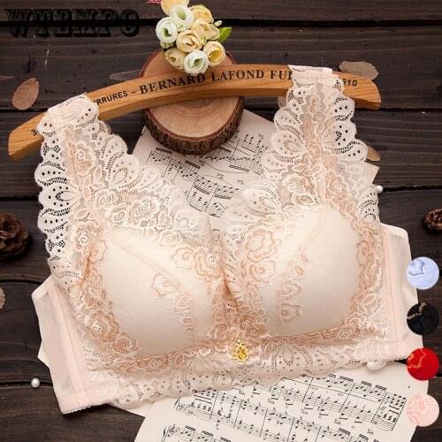 Floral Lace Woman Bras Sexy Push Up Seamless Brassiere Back Closure Wire Free Underwear 2021 Bralette Crop Tops Bra for Women