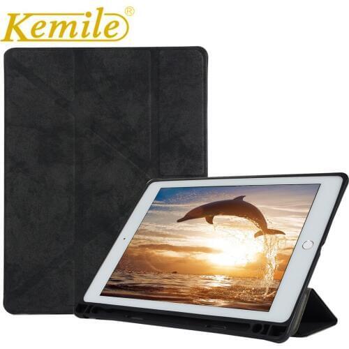 Case For New iPad 2018 9.7 Kemile Ultra Slim Protective Stand W Apple Pencil Holder Smart Cover For iPad 2018 A1893 A1954 Case