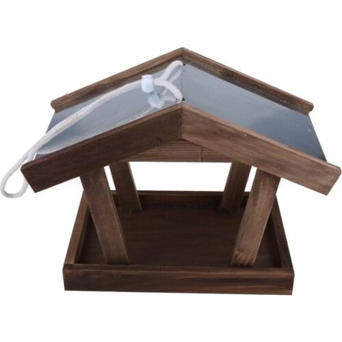 Ing Wooden Bird Feeder Waterproof Garden Decoration House Supplies