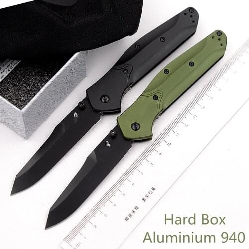 JUFULE 2021 Hard box 940BK / 940 Aluminum handle Mark S30V blade camping hunting Pocket outdoor EDC Tool Utility folding knife