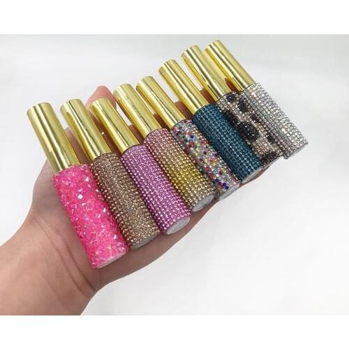 5ml Eyelash Glue Clear Lashes Glues Black Mink Eyelashes Glues Fast Drying Makeup Eyelash Extension Luxury Rhinestone Packaging