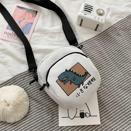 Korean Fashion Mini Bag Women Canvas Bag Small Crossbody Bags Women Cartoon Print Flap Purses Bag Girls Bolsa Feminina Sac Bags