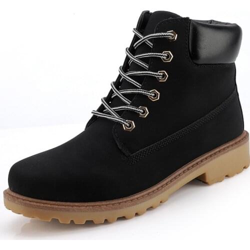2021Mens Plus Size Boots British Style High-top Tooling Boots Winter Men Warm Martin Boots Mens and Women Shoes Hombres botas