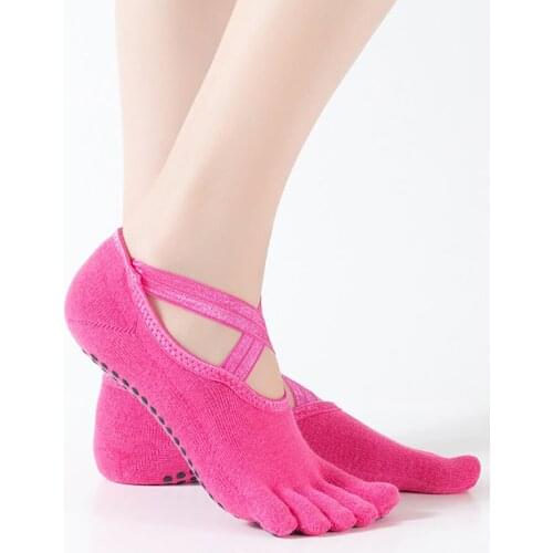 Hot Yoga Socks Anti-Slip Yoga Socks Damping Dance Socks Breathable Yoga Socks Breathable Yoga Socks Five-Toed Cross Yoga