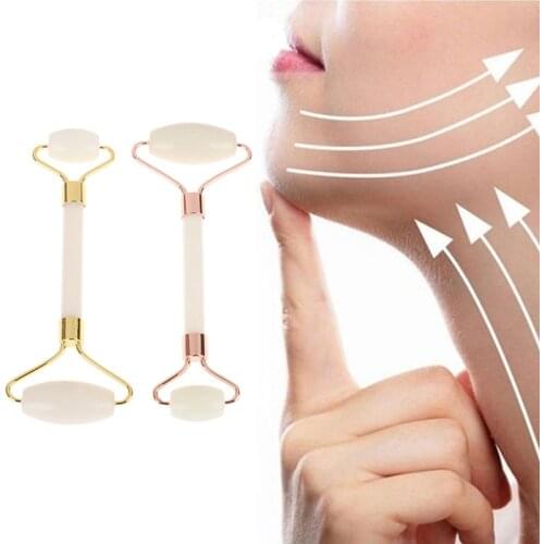 Natural Jade Roller Facial Massager Real Stone Face Roller Guasha Massage Board