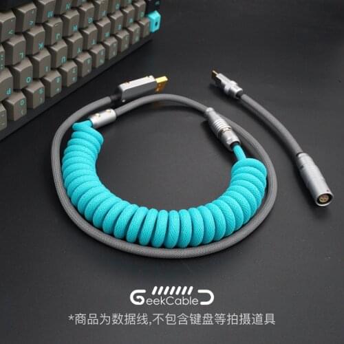GeekCable Handmade Customized Mechanical Keyboard Cable Data Cable For GMK Theme Keycap Line Sea Beans Colorway Multiple Plug