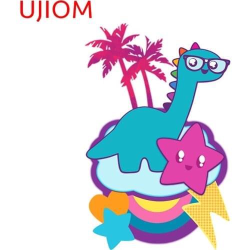 UJIOM Cartoon Wall Stickers Rainbowsaurus Wallpaper Bedroom Decoration Waterproof Sticker Accessories Room Home Decor Art Decals