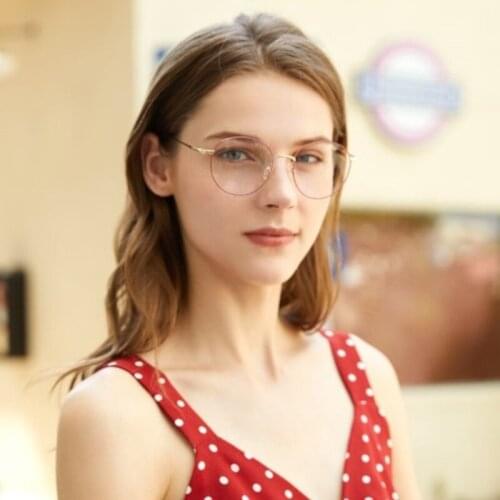 BLUEMOKY Metal Round Glasses Frames for Women Men Large Full Rim Eyeglasses Myopia Optical Spectacle Korean Screwless Eyewear