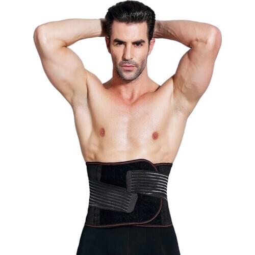 Men waist trainer corset slimming belt for men abdominal waist cincher corset plus size adjustable unisex girdle belt trimmer