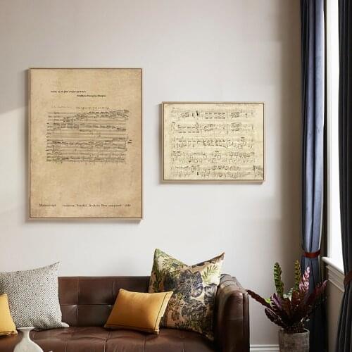 Music staff music music music music music music music room art dining room hallway murals poster decorative picture