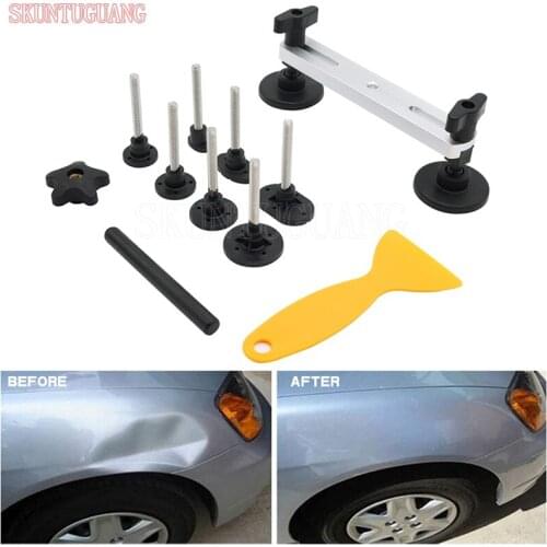 A Set Auto Car Dent Repair Body Damage Fix Tool Dent Removal Metal Dent Repair Pulling Bridge Repair Tools Kit Universal