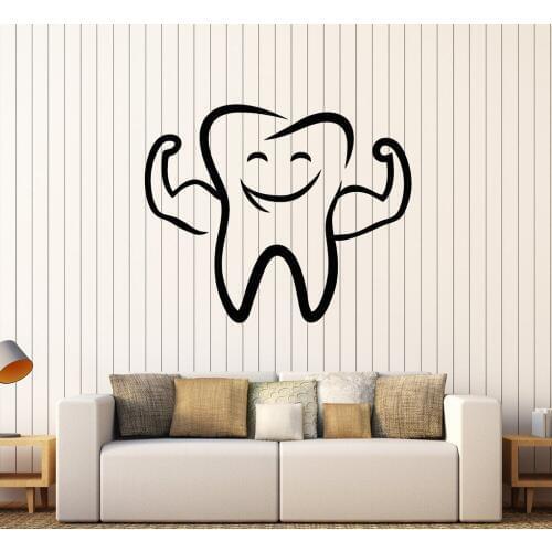 Funny Tooth Smile Wall Decal Vinyl For Bathroom Home Decor Mural Art Dentist Stomatology Dental Clinic Sign Wall Stickers LC296