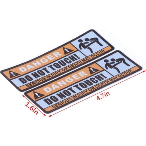 Do Not Touch Car Sticker Warning Sign Waterproof PVC Personalized Cars Sticker