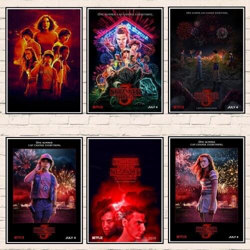 Stranger Things Season 3 Posters Characters Glossy Paper Prints Vivid Color Home Art Decoration