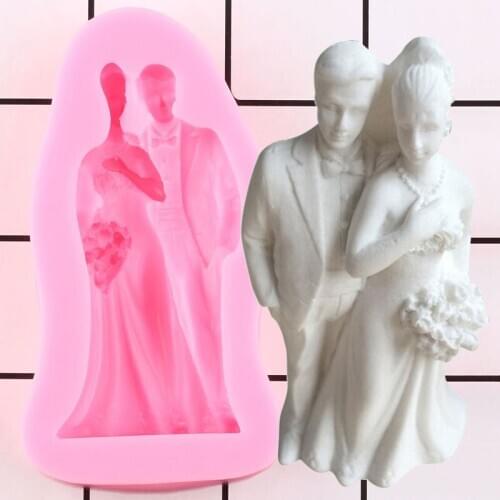Bride Bridegroom Wedding Silicone Mold Cake Topper Fondant Cake Decorating Tools Handmade Soap Mold Candy Clay Chooclate Molds