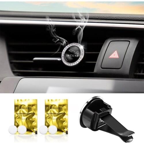 Auto Logo Interior Car Air Freshener Vent Clip Outlet Solid Flavoring Perfume For Jaguar XF XJ XFR XKR S-Type F-Type X-Type XJR