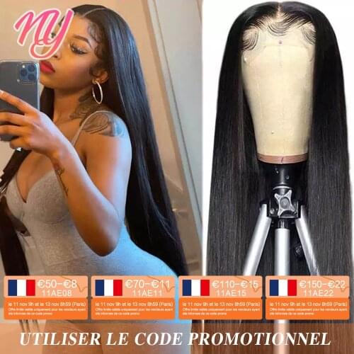 NY Lace Front Wigs Smooth Straight Human Hair Wig 13x4 Lace Frontal Wig Lace 4x4 Closure Wigs STR Pre Plucked with Baby Hair