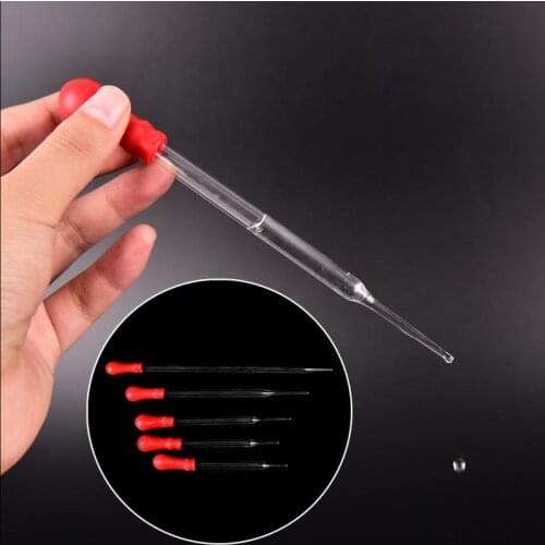 1Pcs/Pack Chemistry Laboratory Glass Pipette Laboratory Medicine Dropper Red Rubber Head Pipet