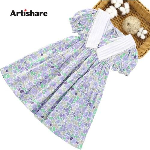 Girl Dress Floral Girls Party Dress Kids Patchwork Dress For Children Summer Girls Clothes 6 8 10 12 14