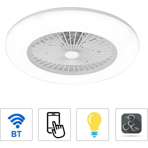 Ceiling Fan with Light Without Battery 36W Modern LED Ceiling Light for Bedroom Living Room Dining Room Remote and APP Control