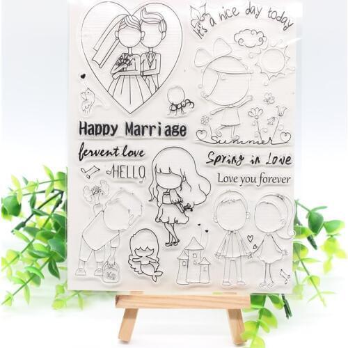 Happy MarriageTransparent Clear Silicone Stamps for DIY Scrapbooking/Card Making/Kids Crafts Decoration Supplies 600