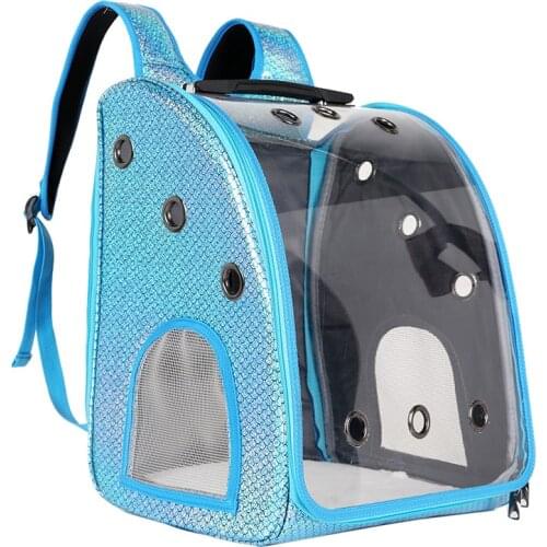 Pet Dog Cat Trolley Backpack Carrier Transparent Outdoor Travel Wheel Shoulder Bag Case Carrier Box