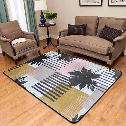 Modern Geometric Striped Carpet Rugs Korean Style Living Room Table Children Carpet Non Slip Home Decor Rectangle Bedroom Mats
